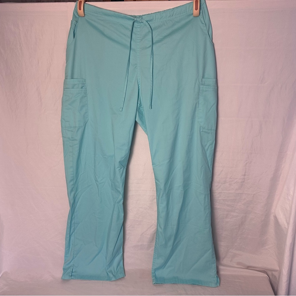 🩺 ButterSoft Women’s Teal Drawstring Scrub Pants Elastic Waist Multi-Pockets